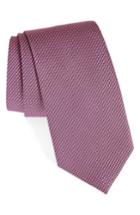 Men's David Donahue Grid Silk & Cotton Tie, Size - Pink