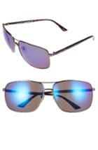 Men's Gucci Retro Web Caravan 66mm Sunglasses - Ruthenium/ Mirror Blue