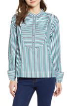 Women's J.crew Cotton Tuxedo Popover Top, Size - Blue