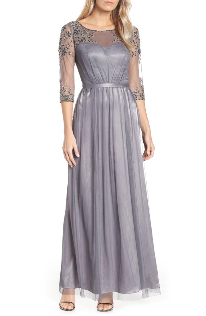 Women's Alex Evenings Beaded Lace Gown