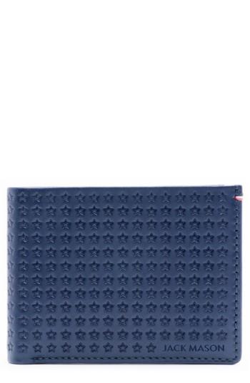 Men's Jack Mason Star Leather Bifold Wallet - Blue