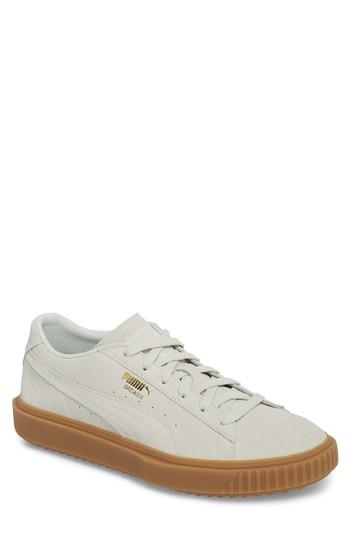 Men's Puma Breaker Suede Gum Low Top Sneaker M - Blue
