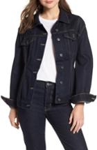 Women's Current/elliott The Corset Denim Trucker Jacket - Blue