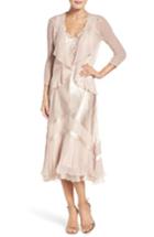 Women's Komarov Embellished Midi Dress & Cascade Jacket - Pink