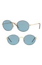 Women's Ray-ban Youngster 53mm Oval Sunglasses - Light Blue Solid