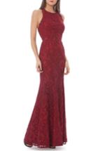 Women's Js Collections Corded Floral Lace Mermaid Gown - Red