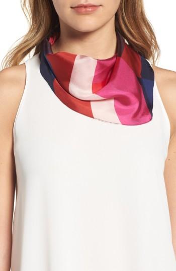 Women's Echo Modern Art Diamond Silk Scarf, Size - Pink