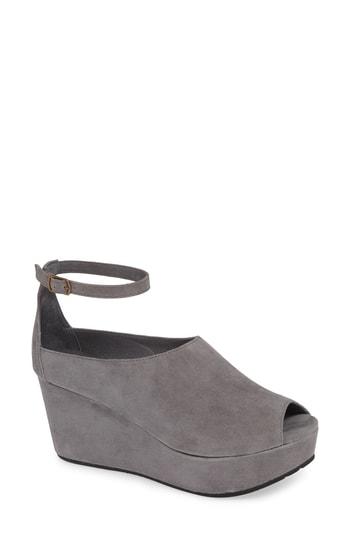 Women's Chocolat Blu Walter Ankle Strap Wedge Sandal .5 M - Grey