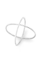 Women's Bony Levy Thin Band Bead Crossover Ring