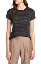 Women's Halogen Shadow Stripe Tee - Black