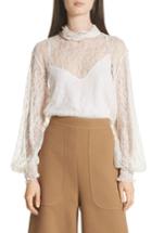 Women's See By Chloe Sheer Lace Blouse Us / 34 Fr - Ivory