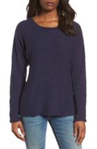 Women's Caslon Mix Stitch Swing Cotton Sweater - Blue