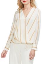 Women's Vince Camuto Stripe Faux Wrap Top - Beige