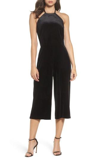Women's Forest Lily Stretch Velvet Culotte Jumpsuit