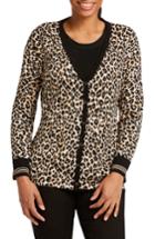 Women's Foxcroft Veronika Leopard Print Cardigan Sweater