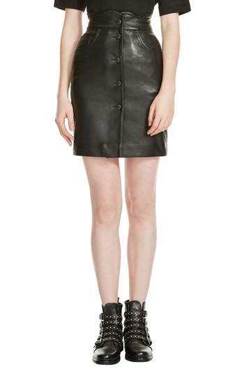 Women's Maje Journey Leather Miniskirt Us / 34 Fr - Black