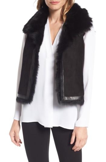 Women's Nordstrom Signature Genuine Shearling Vest - Black