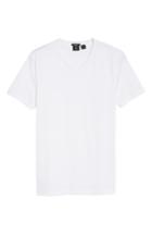 Men's Boss Teal Slim Fit V-neck T-shirt, Size - White