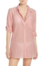 Women's Caslon Stripe Boyfriend Shirt Cover-up