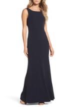 Women's Lulus Drape Back Trumpet Gown