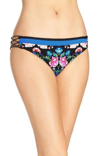 Women's Nanette Lepore Damask Floral Charmer Bikini Bottoms - Black
