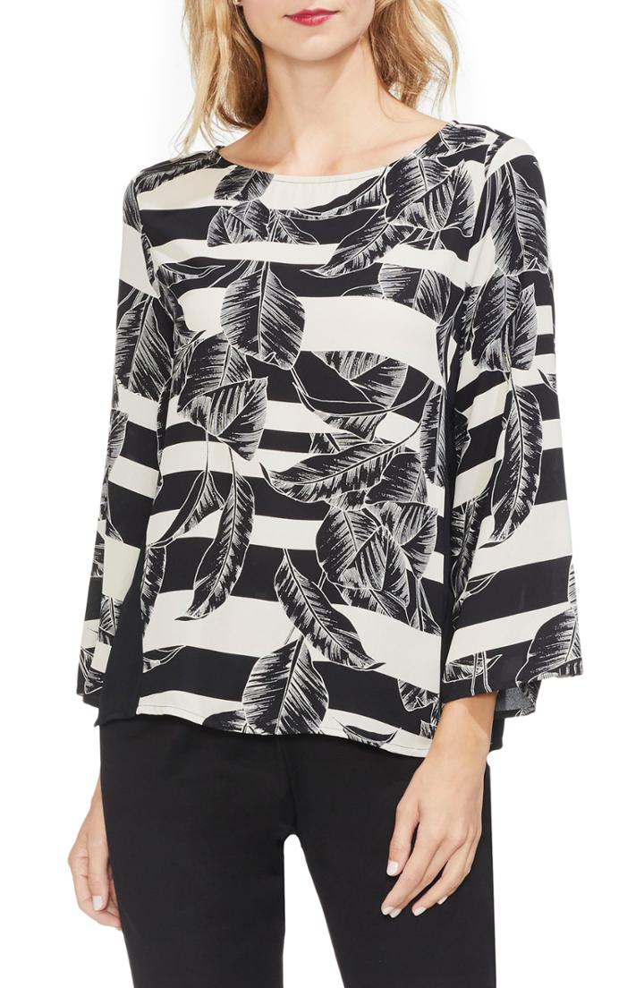 Women's Vince Camuto Tropical Shadows Blouse, Size - Black