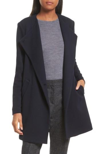 Women's Theory Nyma Cortina Asymmetrical Coat - Blue