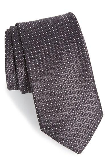 Men's Ted Baker London Dot Silk Tie, Size - Black