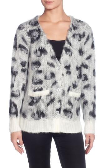 Women's Catherine Catherine Malandrino Leopard Cardigan - White