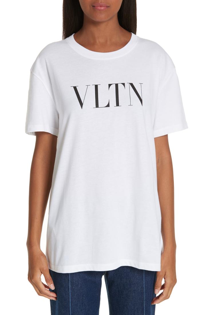 Women's Valentino Vltn Logo Tee - White