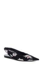 Women's Balenciaga Pointy Toe Slingback Flat Us / 37eu - Black