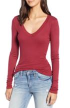 Women's Bp. Fitted V-neck Tee, Size - Red