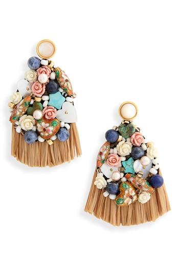 Women's Lizzie Fortunato Daydream Raffia Drop Earrings