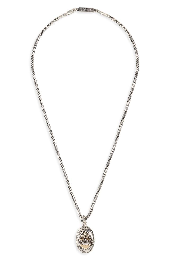 Men's King Baby Sacred Heart Pendant Necklace