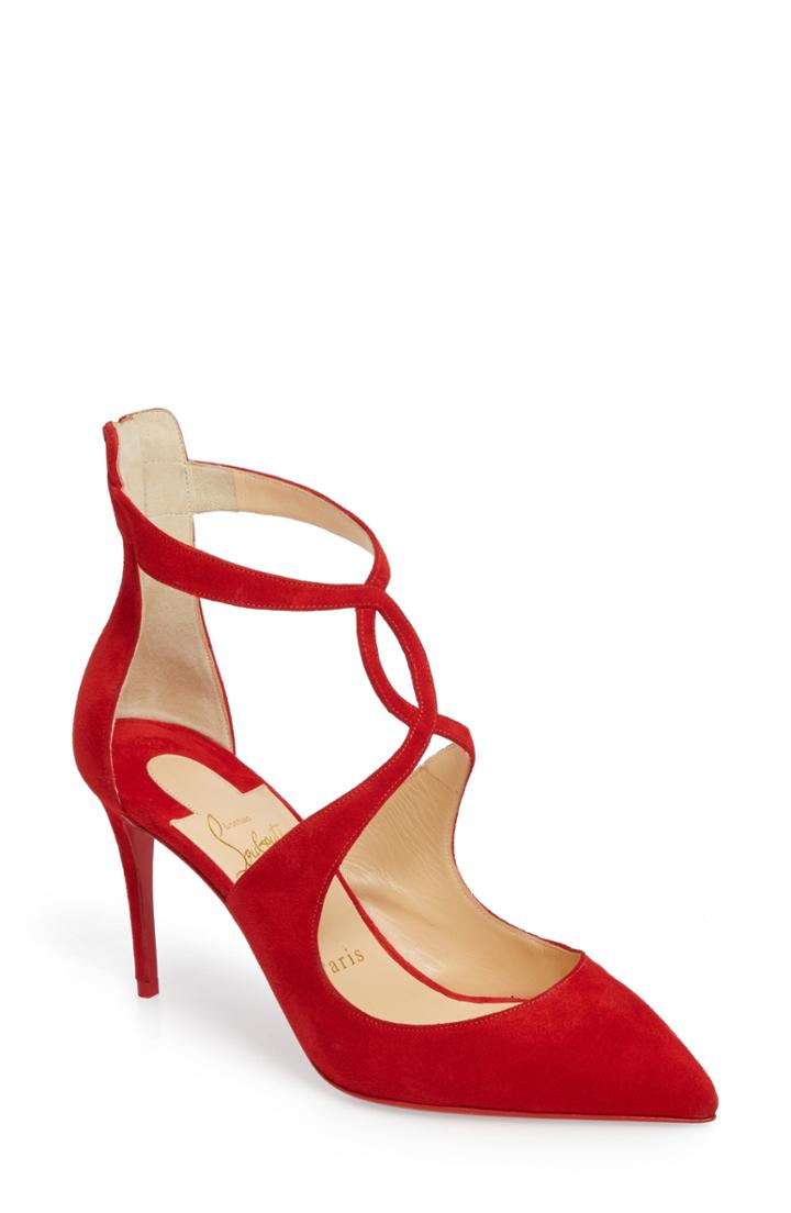 Women's Christian Louboutin Rosas Ankle Strap Pump .5us / 35.5eu - Red