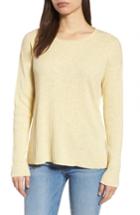 Women's Eileen Fisher Organic Linen & Cotton Crewneck Sweater, Size - Beige