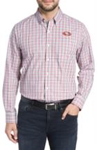 Men's Cutter & Buck San Francisco 49ers - Gilman Regular Fit Plaid Sport Shirt, Size - Red