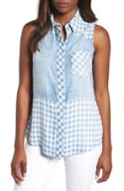 Women's Billy T Pattern Mix Sleeveless Blouse - Blue
