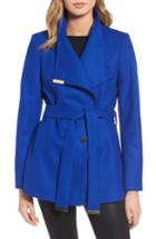 Women's Ted Baker London Wool Blend Short Wrap Coat - Blue