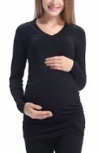 Women's Kimi And Kai Maggie V-neck Maternity Tee - Black