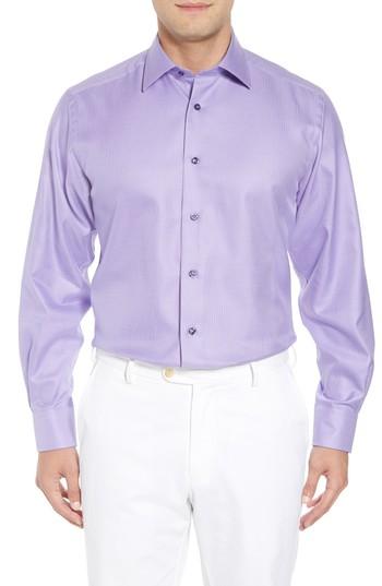 Men's David Donahue Regular Fit Solid Dress Shirt .5 - 36/37 - Purple