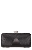 Nina Hypatia Pleated Satin Minaudiere - Black