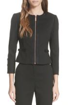 Women's Ted Baker London Ted Working Title Nadae Cropped Textured Jacket - Black