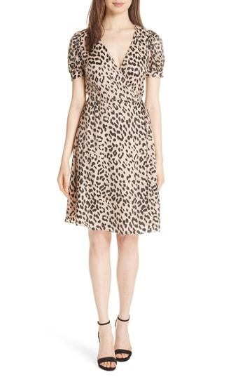 Women's Alice + Olivia Puff Sleeve Wrap Dress - Brown