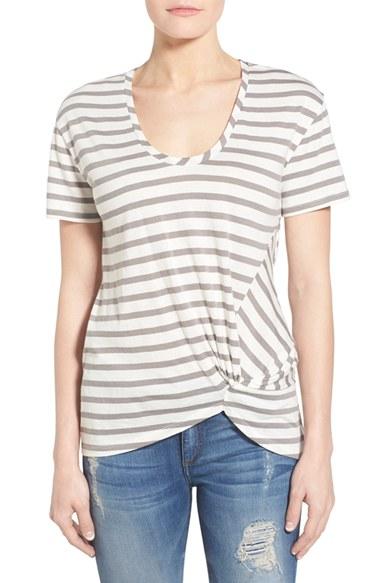 Women's Halogen Knot Front Tee - Ivory