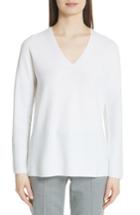 Women's Fabiana Filippi Metallic Sleeve Merino Wool, Silk & Cashmere Sweater Us / 38 It - White