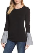 Women's Halogen Poplin Bell Cuff Sweater