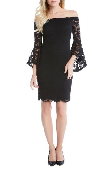 Women's Karen Kane Samantha Lace Off The Shoulder Sheath Dress - Black