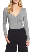 Women's Halogen Surplice Knit Top, Size - Grey