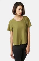 Women's Topshop Scallop Frill Tee Us (fits Like 10-12) - Green